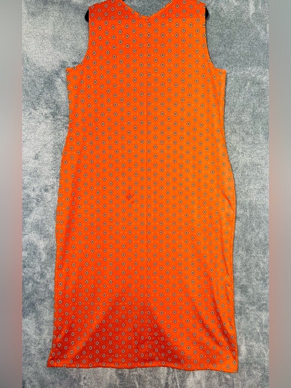 Liz Claiborne Orange Geometric Maxi Dress XXL With Pockets - Picture 2 of 8